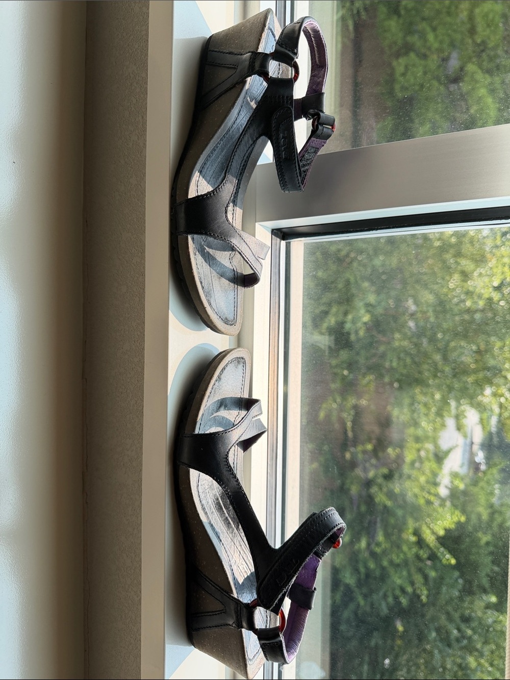 Teva Women's Black Sandals with Purple Accent